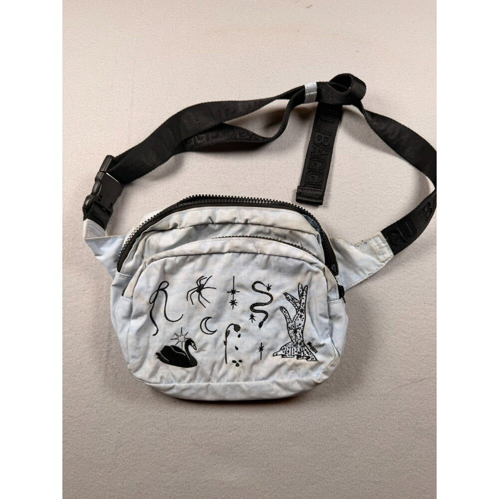 Baggu Fanny pack ballet Icons tattoo Light blue swan spider OOP Discontinued
